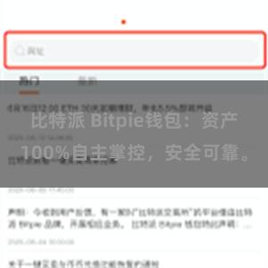 比特派 Bitpie钱包：资产100%自主掌控，安全可靠。