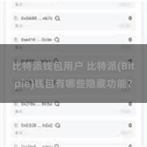 比特派钱包用户 比特派(Bitpie)钱包有哪些隐藏功能？