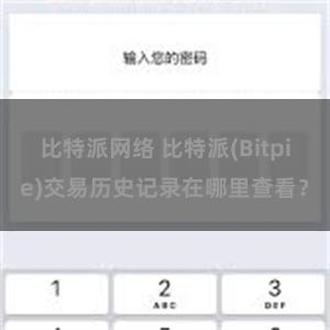 比特派网络 比特派(Bitpie)交易历史记录在哪里查看？