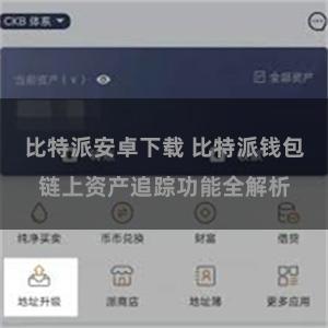 比特派安卓下载 比特派钱包链上资产追踪功能全解析