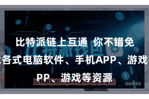 比特派链上互通  你不错免费下载各式电脑软件、手机APP、游戏等资源
